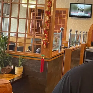 a view of the dining area of a chinese restaurant