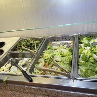 a variety of salads and dressings