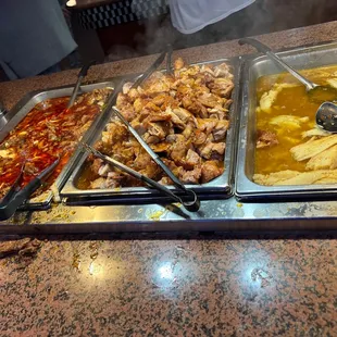 Sichuan beef, bbq chicken &amp; steamed fish