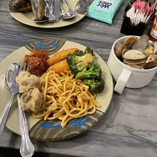 a plate of food on a table