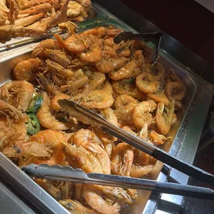 Fried whole shrimp