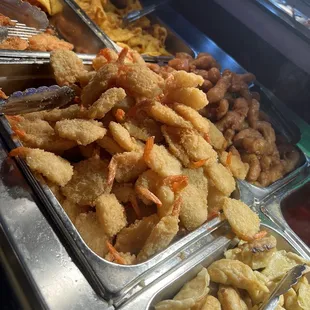Fried shrimp, pot stickers, cream cheese ragoons