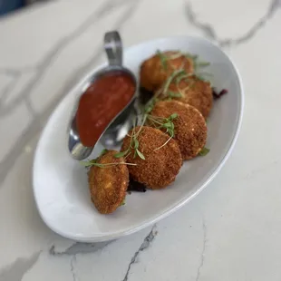 a plate of food on a table