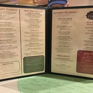 Breakfast menu