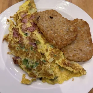 Omelette with Hash Browns