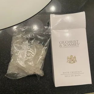 The tub in our suite even came with little bath crystals to use