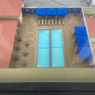 The pool view from our suite on the 11th floor. I believe the pool is on the 3rd floor