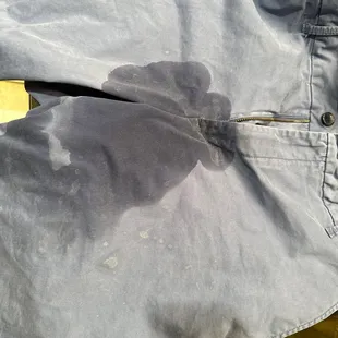 Soaked clothes.