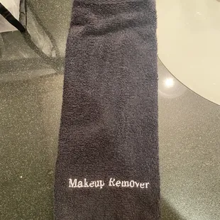 a dark towel for makeup removal makes more sense then using a white towel. No one wants to see your &quot;face&quot; left on a white towel lol