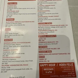menu