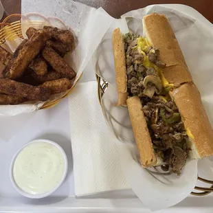 Philly with fried zucchini