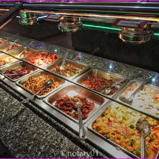 Sushi bar offers 22 food items Mongolian bar offers 17 food items A total of approx 160 food items #GrandChinaBuffet #ElPasoTexas #blessings