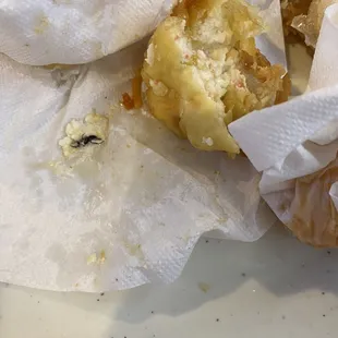 Crab Rangoon cooked w bug on the menuyummy extra protein