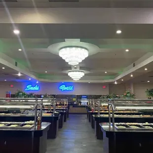 interior, sushi and sashimi