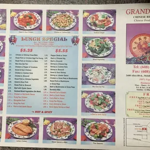 Lunch menu.
