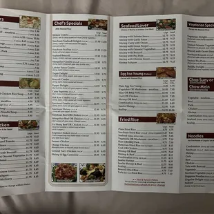 Updated Menus