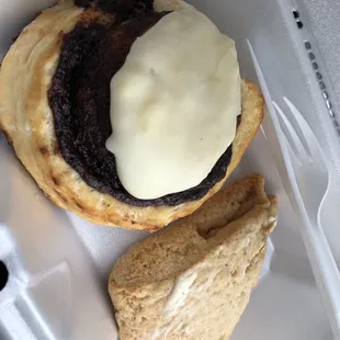 Cinnamon Roll and Spiced Apple Scone