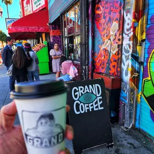 Cup of coffee outside