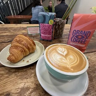 Cappuccino and croissant