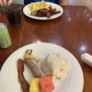 Plates from the buffet