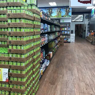 shelves of wine and spirits