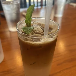 Iced hazelnut latte