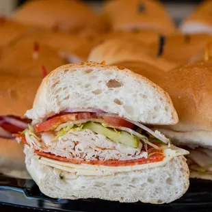 a plate of sandwiches