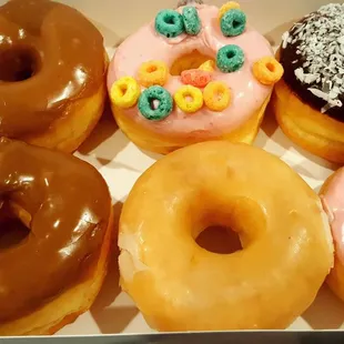 Maple,  glaze, strawberry, coconut chocolate!