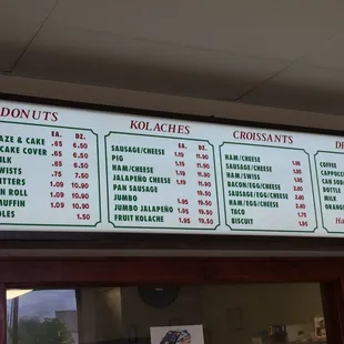 menu