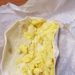 Inside of their vege breakfast taco