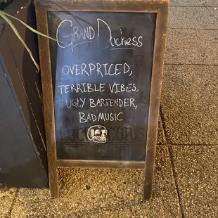 outside sign