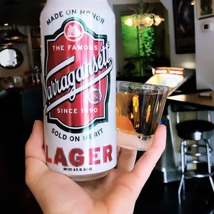 Gansett and Whiskey combo!