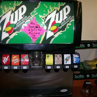 Just some soft drinks, and there is also a slushy machine