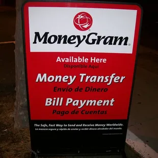 There is a money transfer, and bill payments in the store. There is also an  ATM  in the store.
