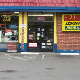 The front of the store with plenty of parking, rarely full