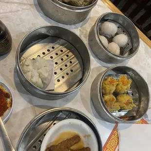 Sticky Rice In Lotus Leaf (2) Shrimp Dumpling (4) Shu mai