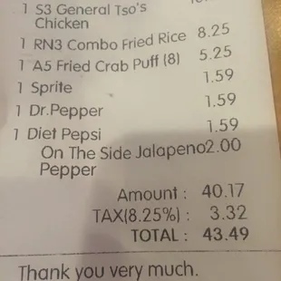 $2.00 for side of jalapeño!Cost more then the drinks!Come on guys, really. good food and good service but to charge that much.