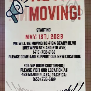 They are Moving!!!