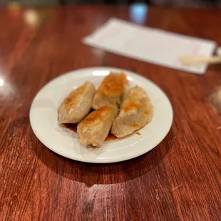 a plate of dumplings