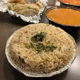 Rice that comes with the curries