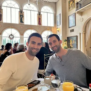 Mimosas, coffee and dessert in the main dining room.