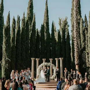 The stunning pillars were a beautiful backdrop for our fairytale wedding.