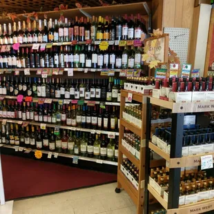 a wide selection of wine in a store