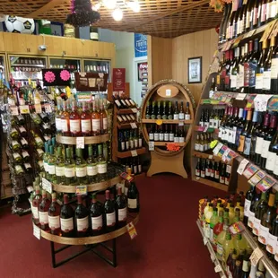 a wide selection of wine in a store
