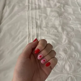 Shellac manicure with a design