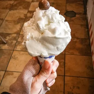 Marshmallow Man in a sugar cone