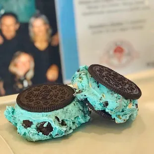 two ice cream sandwiches