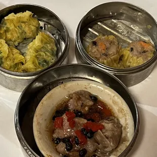 Shumai, ribs, Shrimp and Cilantro Dumpling