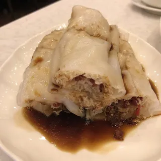 BBQ Pork Pasted and Rice Crisp Rice Roll Dim Sum