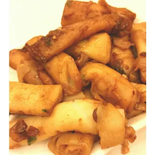 Pan-Fried Rice Crepes with X.O. Sauce Dim Sum
